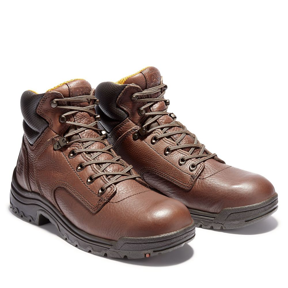 Timberland Μποτακια Εργασίας Ανδρικα Καφε/Μαυρα - Pro® Titan® 6\" Soft Toe - Greece 2380519-JQ